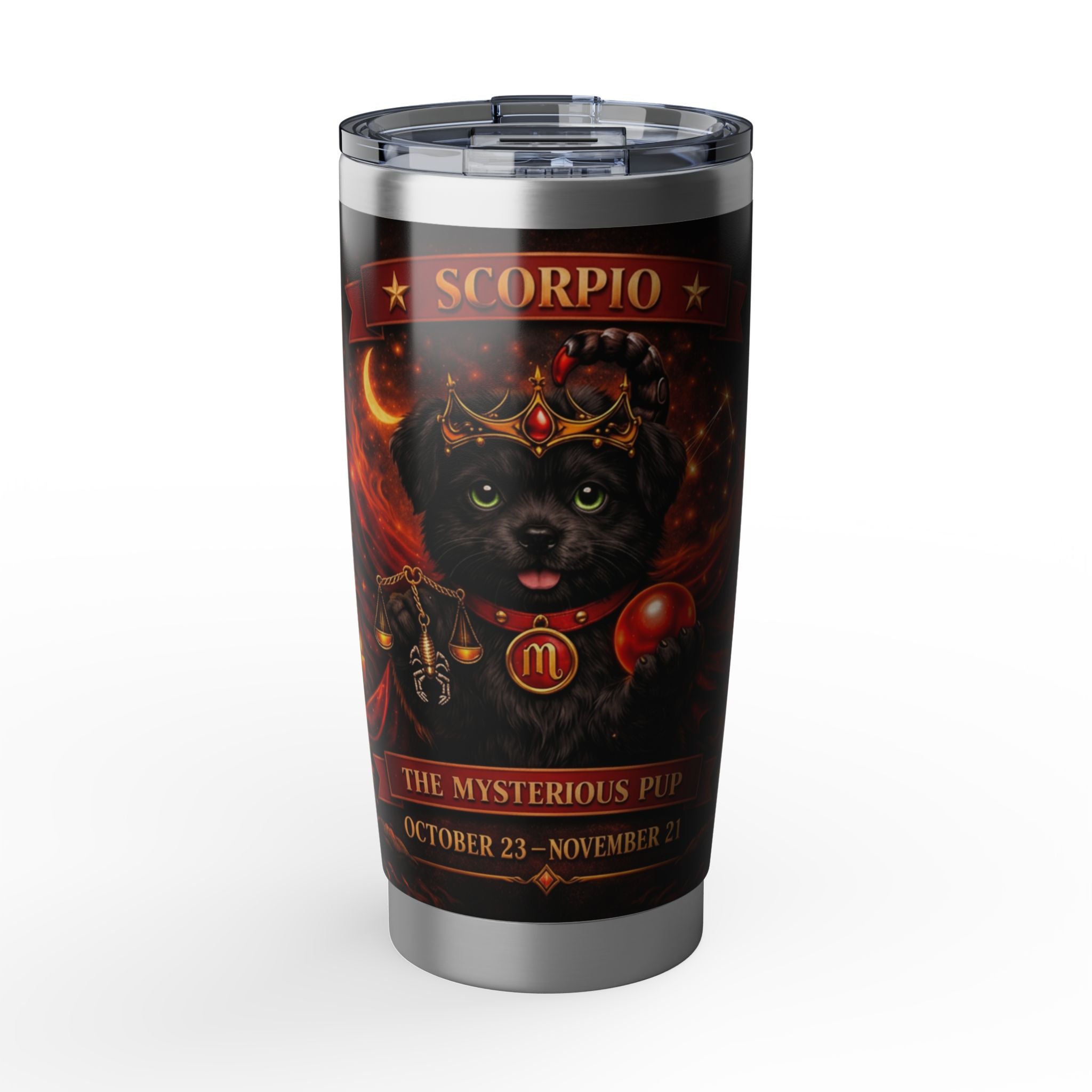 Scorpio Pup Zodiac Tumbler - The Mysterious Pup