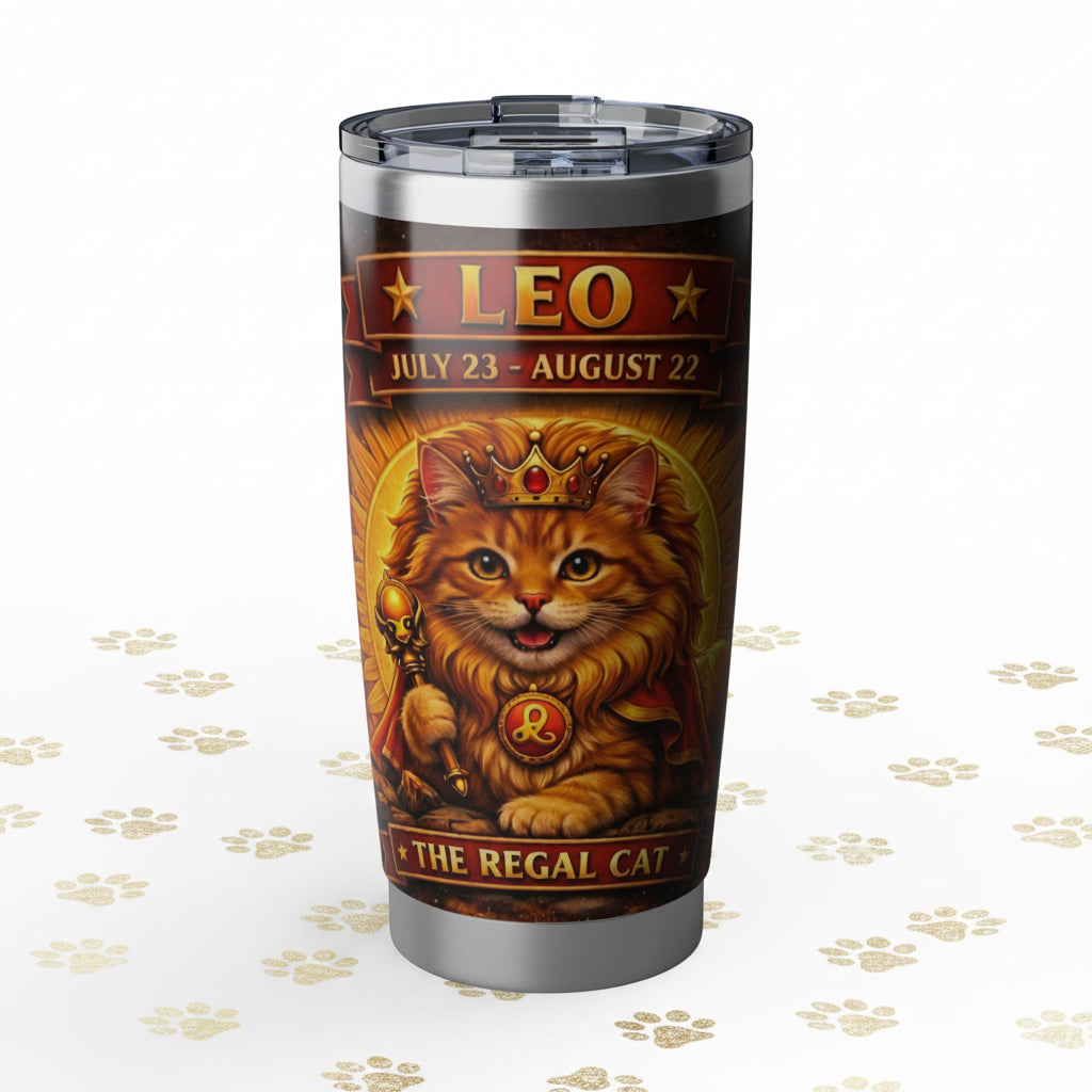 Leo Cat Zodiac Tumbler - The Kingly Cat