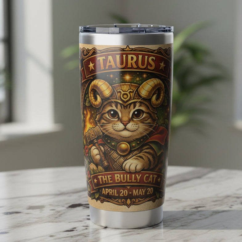 Taurus Cat Zodiac Tumbler - The Bully Cat