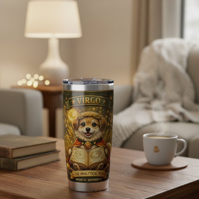Virgo Pup Zodiac Tumbler - The Analytical Pup