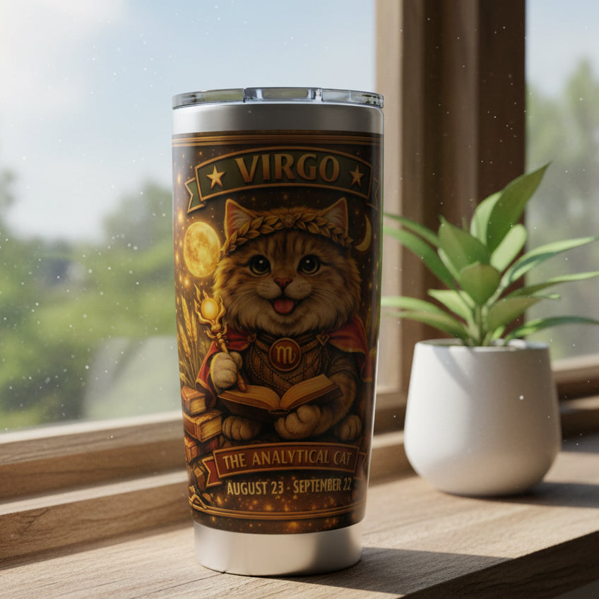 Virgo Cat Zodiac Tumbler - The Analytical Cat