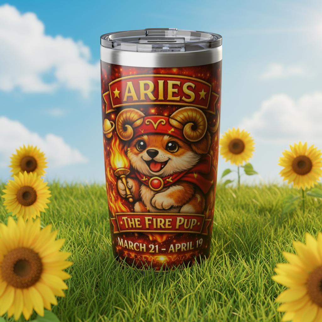 Aries Dog Zodiac Tumbler - The Fire Pup