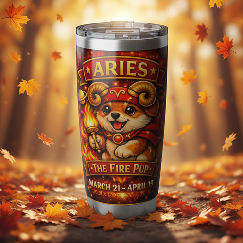 Aries Dog Zodiac Tumbler - The Fire Pup