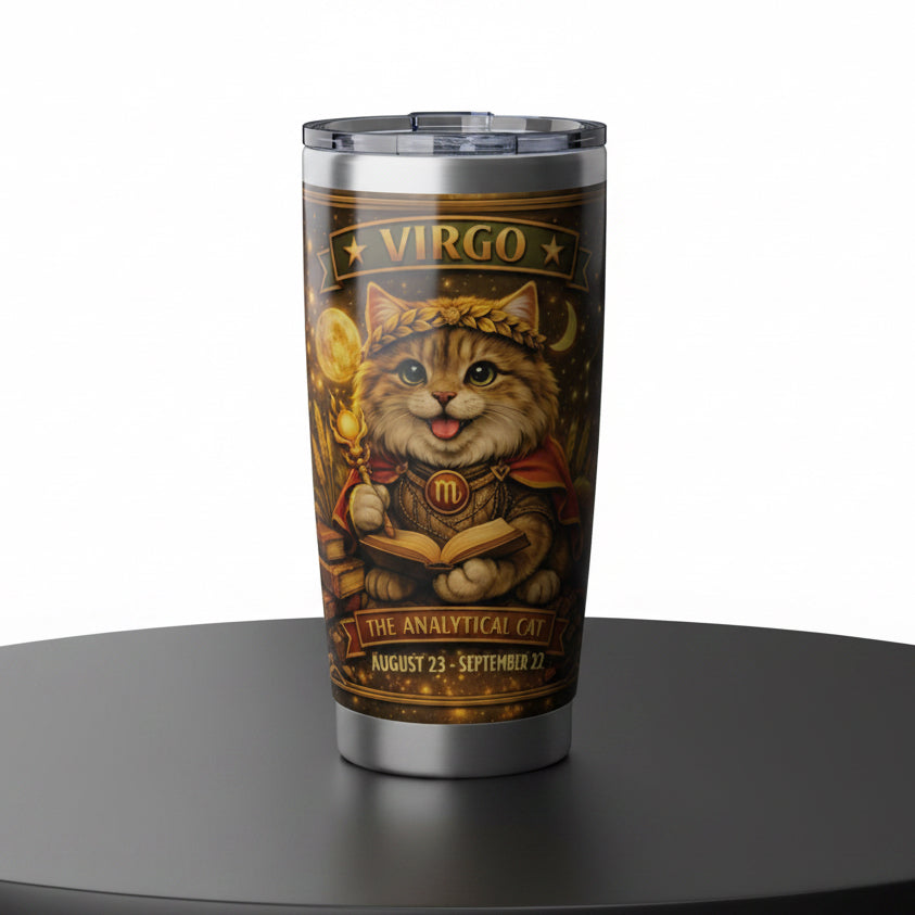 Virgo Cat Zodiac Tumbler - The Analytical Cat