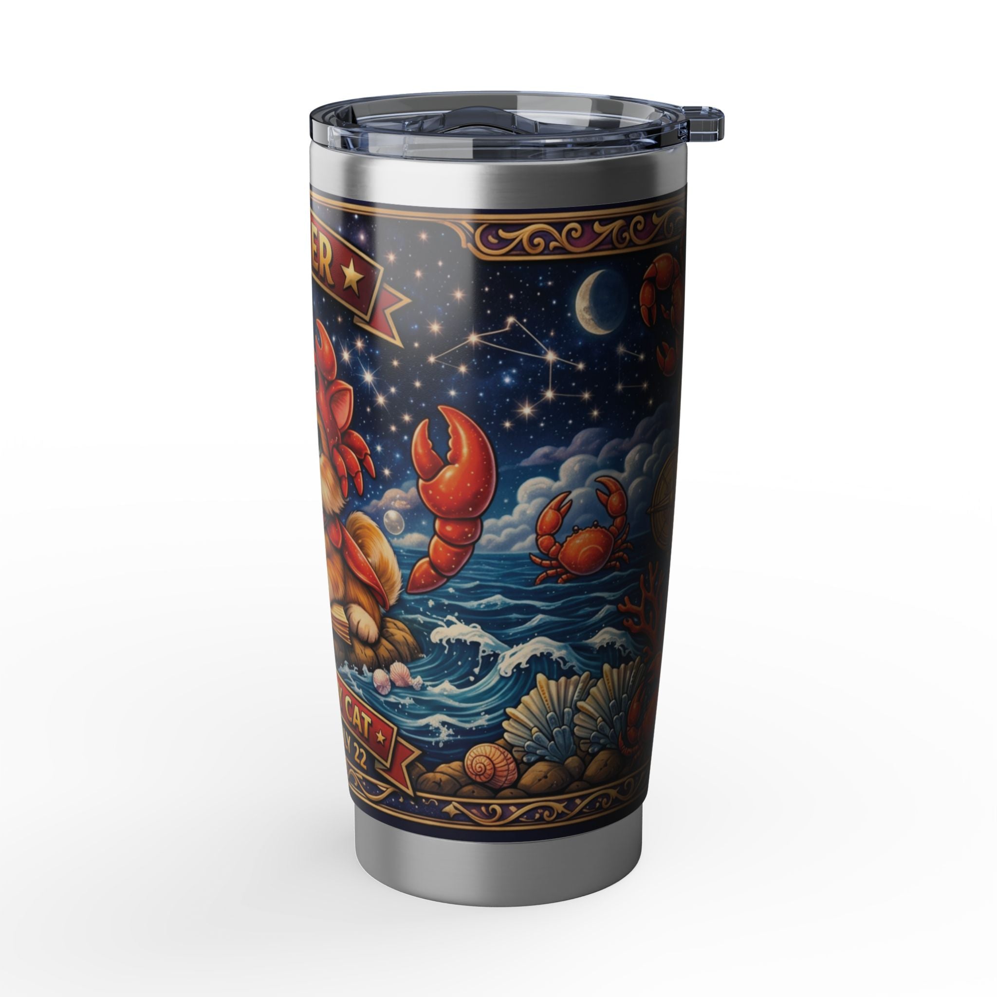 Cancer Cat Zodiac Tumbler - The Crabby Cat