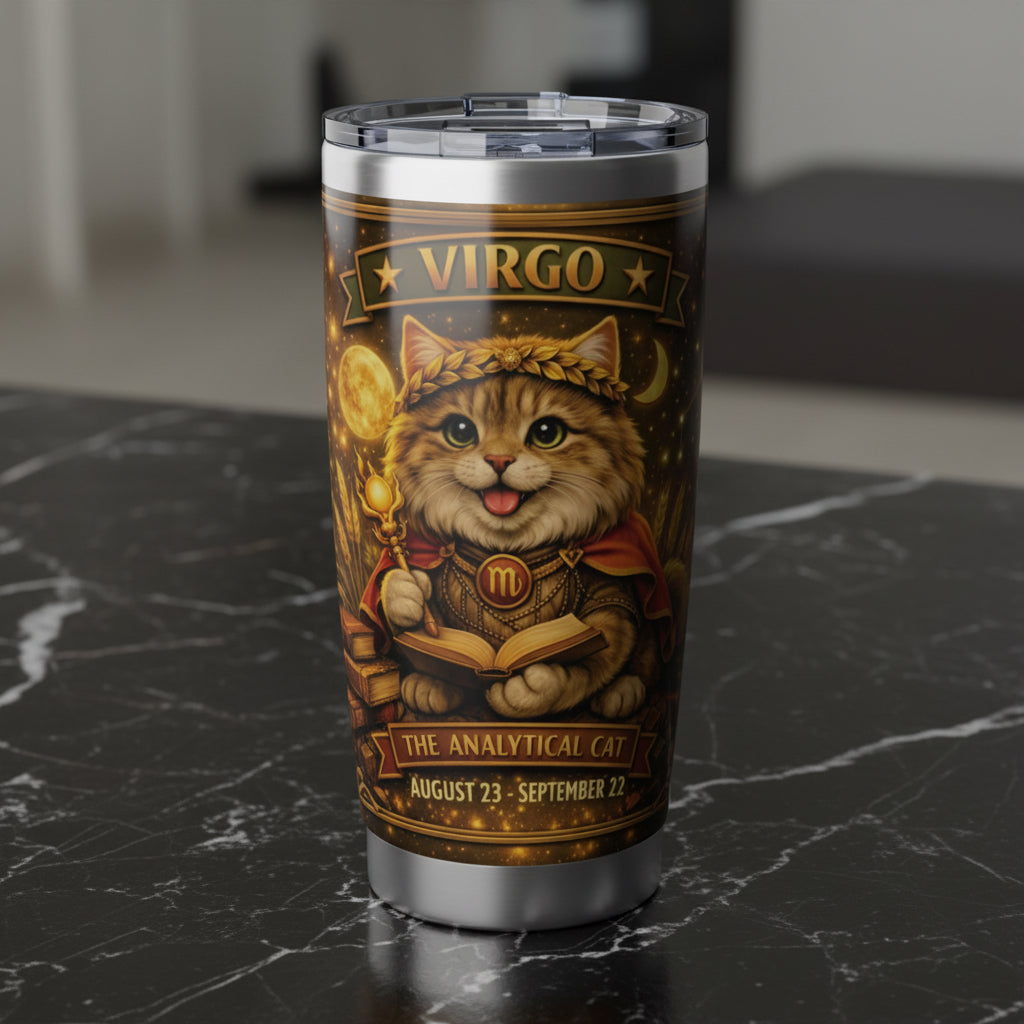 Virgo Cat Zodiac Tumbler - The Analytical Cat