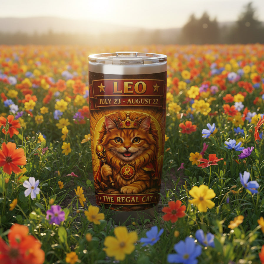 Leo Cat Zodiac Tumbler - The Kingly Cat