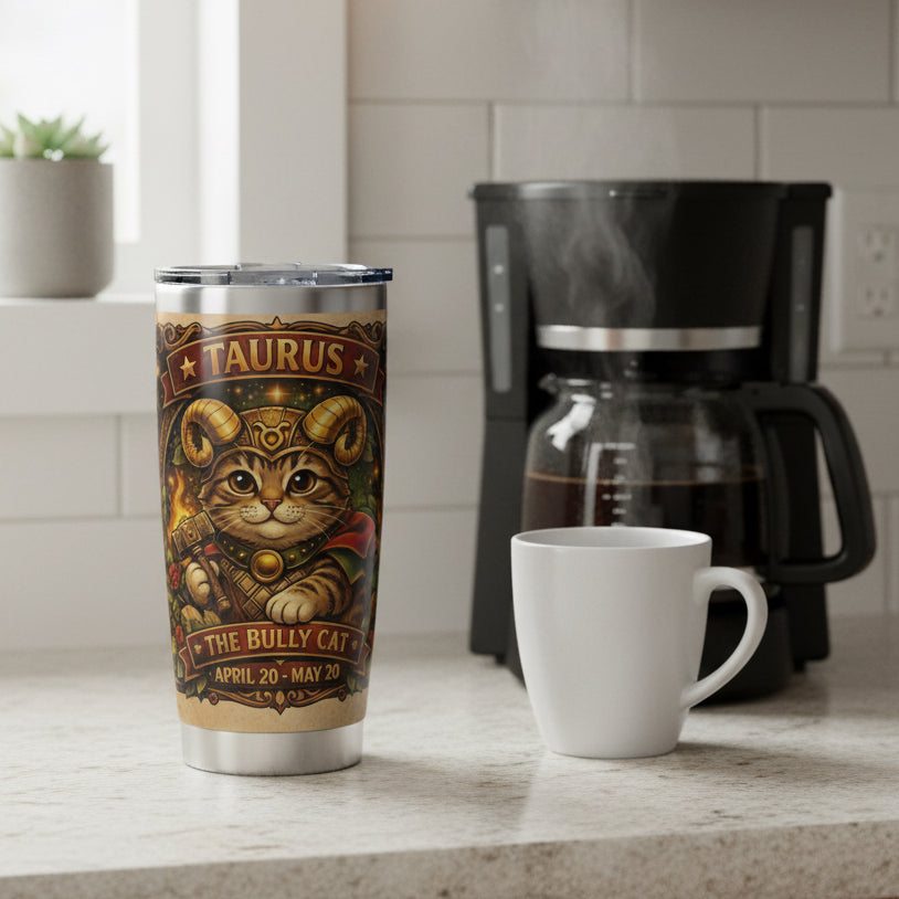 Taurus Cat Zodiac Tumbler - The Bully Cat
