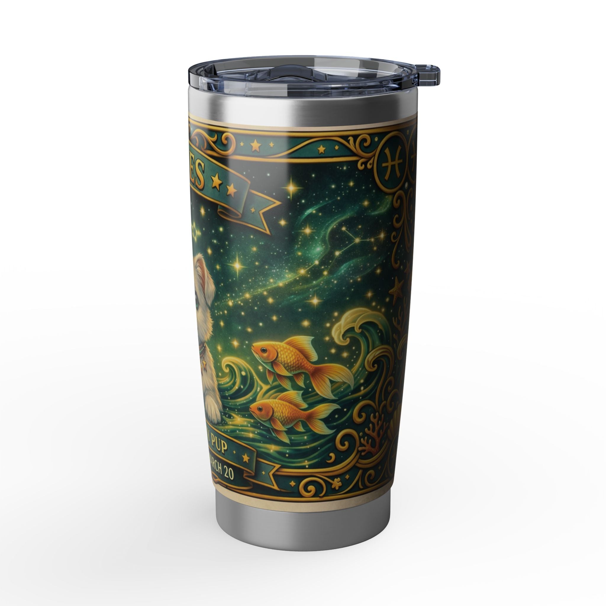 Pisces Pup Zodiac Tumbler - The Dreamy Pup