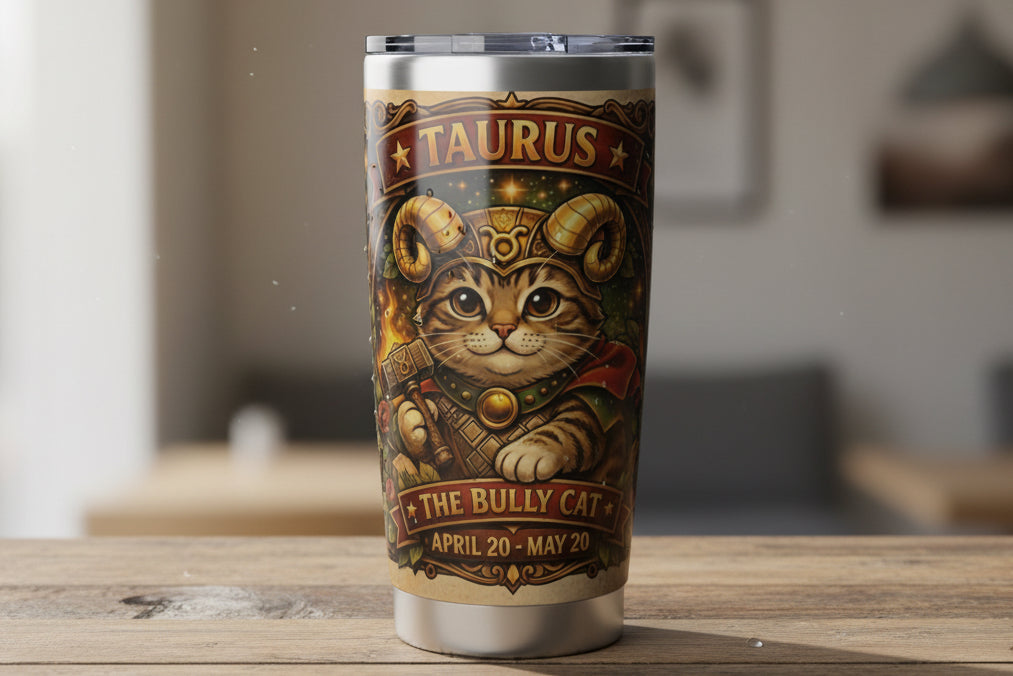 Taurus Cat Zodiac Tumbler - The Bully Cat
