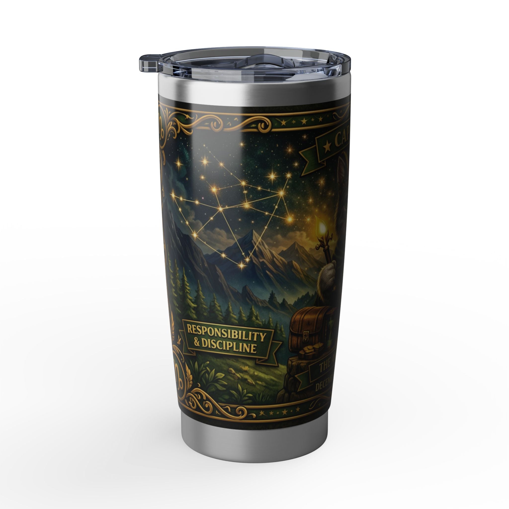 Capricorn Cat Zodiac Tumbler - The Ambitious Cat