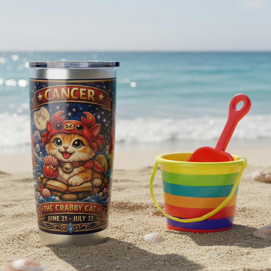 Cancer Cat Zodiac Tumbler - The Crabby Cat